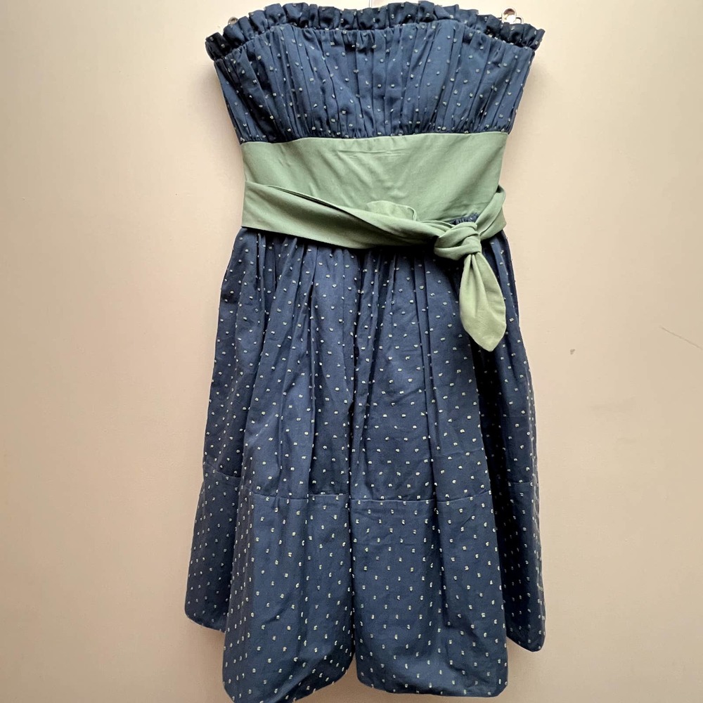 Betsey Johnson Y2K Style Polka Dot Strapless Dress Size 2